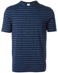 Мужская темно-синяя футболка в горизонтальную полоску от Armani Collezioni