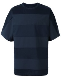 Мужская темно-синяя футболка в горизонтальную полоску от Juun.J