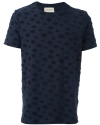 Мужская темно-синяя футболка в горошек от Oliver Spencer