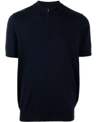 Мужская темно-синяя футболка на пуговицах от Brunello Cucinelli