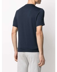 Мужская темно-синяя футболка на пуговицах от Cruciani