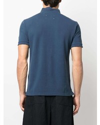 Мужская темно-синяя футболка на пуговицах от Maison Margiela