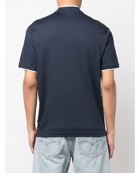 Мужская темно-синяя футболка на пуговицах от Calvin Klein