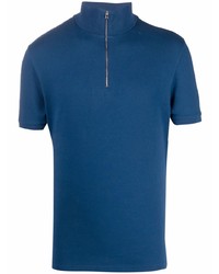 Мужская темно-синяя футболка на пуговицах от Ron Dorff