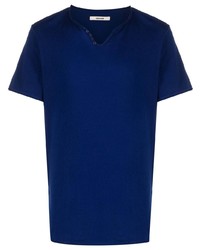 Мужская темно-синяя футболка на пуговицах от Zadig & Voltaire