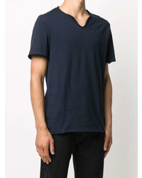 Мужская темно-синяя футболка на пуговицах от Zadig & Voltaire