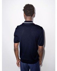 Мужская темно-синяя футболка-поло в вертикальную полоску от Orlebar Brown