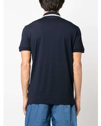 Мужская темно-синяя футболка-поло в горизонтальную полоску от Orlebar Brown