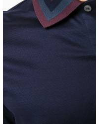 Мужская темно-синяя футболка-поло в горизонтальную полоску от Paul Smith