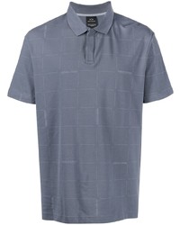 Мужская темно-синяя футболка-поло в клетку от Armani Exchange