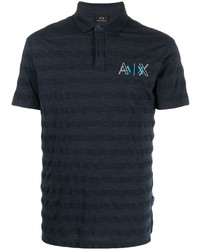 Мужская темно-синяя футболка-поло с вышивкой от Armani Exchange