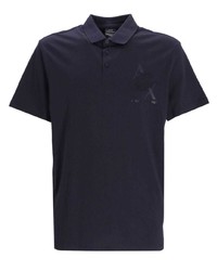 Мужская темно-синяя футболка-поло с вышивкой от Armani Exchange