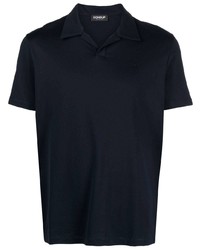 Мужская темно-синяя футболка-поло с вышивкой от Dondup