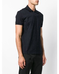 Мужская темно-синяя футболка-поло с вышивкой от Roberto Cavalli