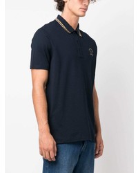 Мужская темно-синяя футболка-поло с вышивкой от Paul & Shark