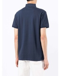 Мужская темно-синяя футболка-поло с вышивкой от Shanghai Tang