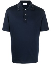 Мужская темно-синяя футболка-поло с вышивкой от Ferragamo