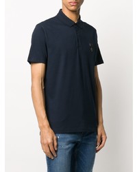 Мужская темно-синяя футболка-поло с вышивкой от Karl Lagerfeld
