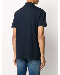 Мужская темно-синяя футболка-поло с вышивкой от Karl Lagerfeld