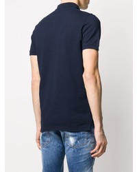 Мужская темно-синяя футболка-поло с вышивкой от DSQUARED2