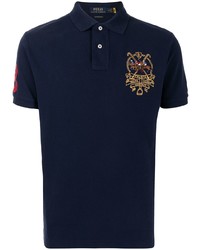 Мужская темно-синяя футболка-поло с вышивкой от Polo Ralph Lauren