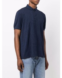 Мужская темно-синяя футболка-поло с "огурцами" от Etro