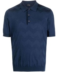 Мужская темно-синяя футболка-поло с принтом от Kiton