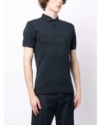 Мужская темно-синяя футболка-поло с принтом от Hackett