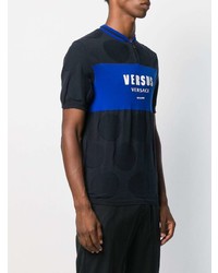 Мужская темно-синяя футболка-поло с принтом от Versus