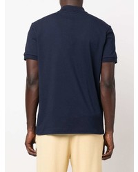 Мужская темно-синяя футболка-поло с принтом от Lacoste