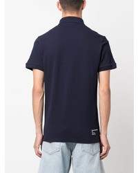 Мужская темно-синяя футболка-поло с принтом от Lacoste