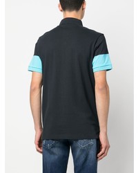 Мужская темно-синяя футболка-поло с принтом от BOSS