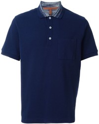 Мужская темно-синяя футболка-поло с принтом от Missoni
