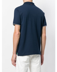 Мужская темно-синяя футболка-поло с принтом от Sun 68