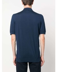 Мужская темно-синяя футболка-поло с принтом от Kiton
