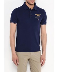 Мужская темно-синяя футболка-поло от Aeronautica Militare