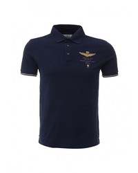 Мужская темно-синяя футболка-поло от Aeronautica Militare