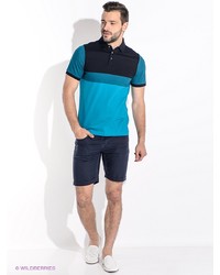 Мужская темно-синяя футболка-поло от Alfred Muller