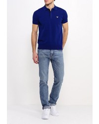 Мужская темно-синяя футболка-поло от Armani Jeans
