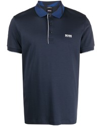 Мужская темно-синяя футболка-поло от BOSS HUGO BOSS