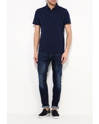 Мужская темно-синяя футболка-поло от Celio