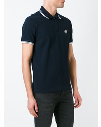 Мужская темно-синяя футболка-поло от Moncler