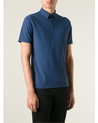 Мужская темно-синяя футболка-поло от Zanone