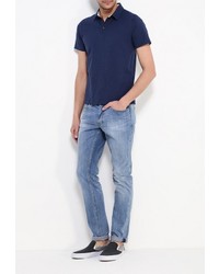 Мужская темно-синяя футболка-поло от Cortefiel