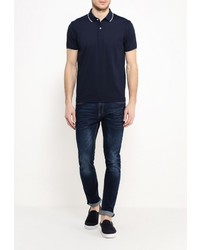 Мужская темно-синяя футболка-поло от Cortefiel