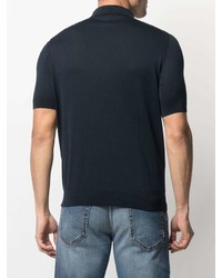 Мужская темно-синяя футболка-поло от Dell'oglio