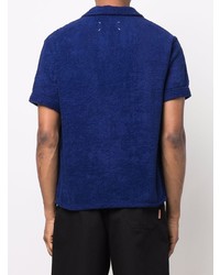 Мужская темно-синяя футболка-поло от Maison Margiela