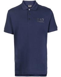 Мужская темно-синяя футболка-поло от Ea7 Emporio Armani