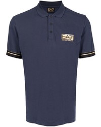 Мужская темно-синяя футболка-поло от Ea7 Emporio Armani