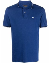 Мужская темно-синяя футболка-поло от Emporio Armani